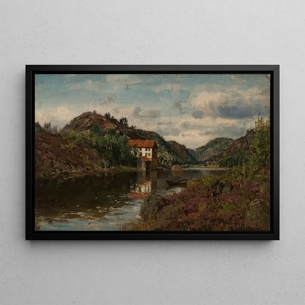Hovenkilen near Mandal - Amaldus Nielsen — framed artwork on a wall