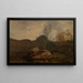 Horses, wooded fjord in Mandal - Amaldus Nielsen — framed artwork on a wall