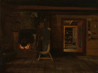 Interior painting of Haslemo in Setesdal - Amaldus Nielsen — artwork view