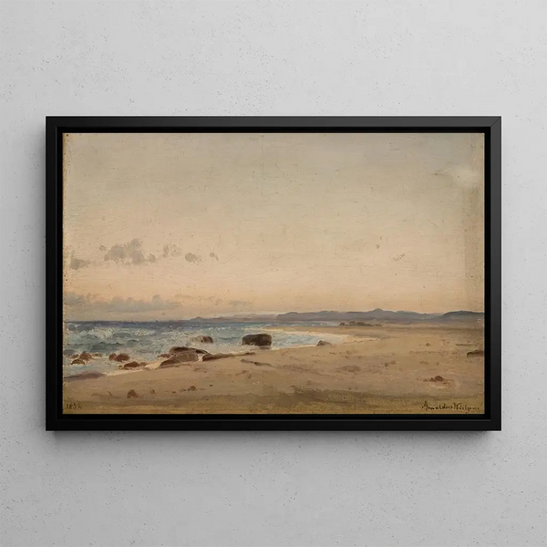 Summer Beach Painting - Amaldus Nielsen — framed artwork on a wall