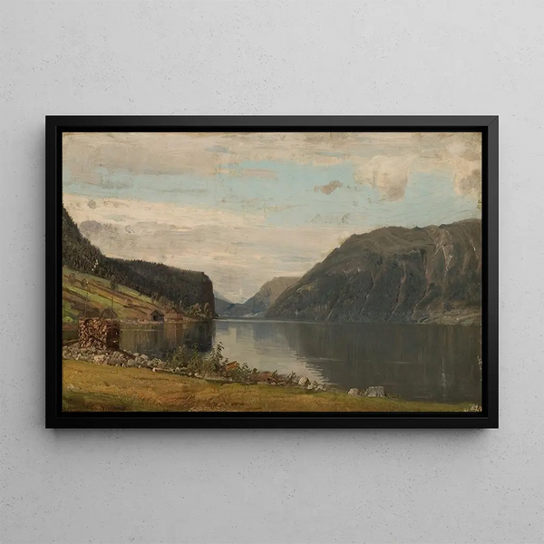 Kirkhorn Hornindalsvann - Amaldus Nielsen — framed artwork on a wall