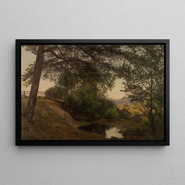Between the trees Lervik Stord - Amaldus Nielsen — framed artwork on a wall