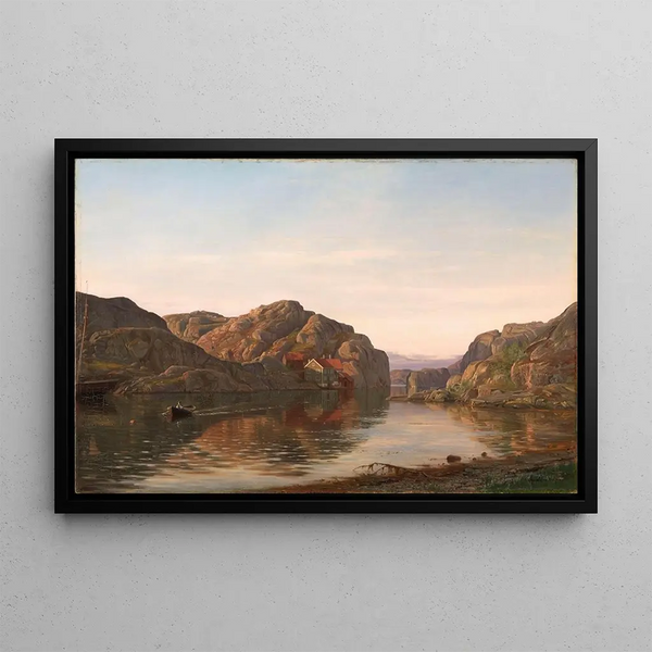 Morning at Ny-Hellesund - Amaldus Nielsen — framed artwork on a wall