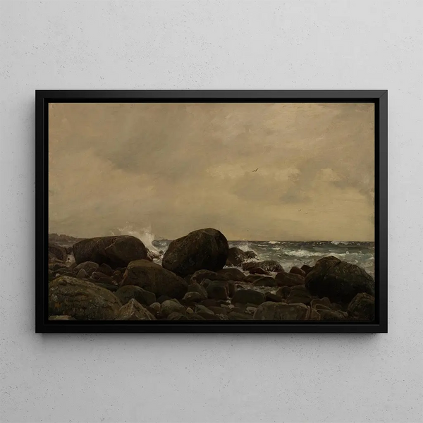 Rainy Mood Painting - Amaldus Nielsen — framed artwork on a wall