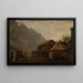 Rainy atmosphere at Gudvangen - Amaldus Nielsen — framed artwork on a wall