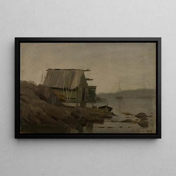 Hangar à bateaux, Lindesnes - Amaldus Nielsen — framed artwork on a wall
