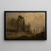 Landscape forest painting in the fog - Amaldus Nielsen — framed artwork on a wall