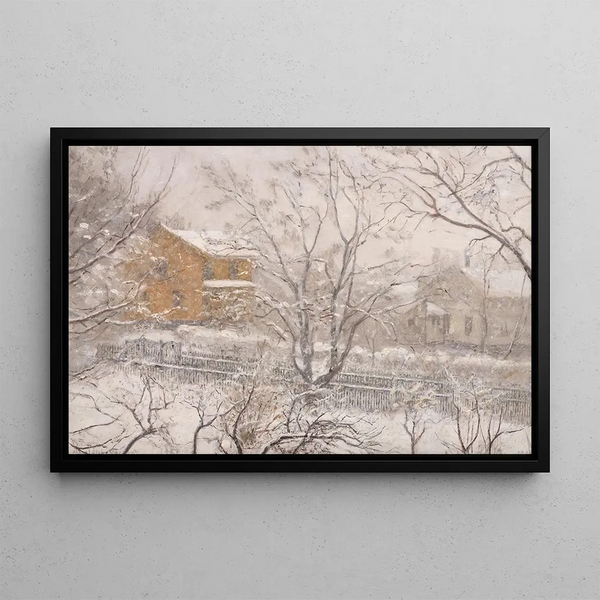 Snow View from the Workshop Window - Amaldus Nielsen — framed artwork on a wall