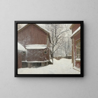 Snefokk at Majorstuveien 8 - Amaldus Nielsen — framed artwork on a wall