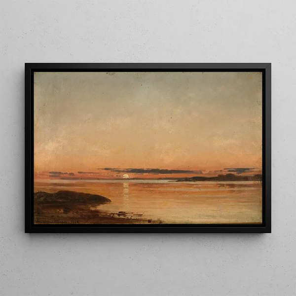 Sunset in Fredrikstad - Amaldus Nielsen — framed artwork on a wall
