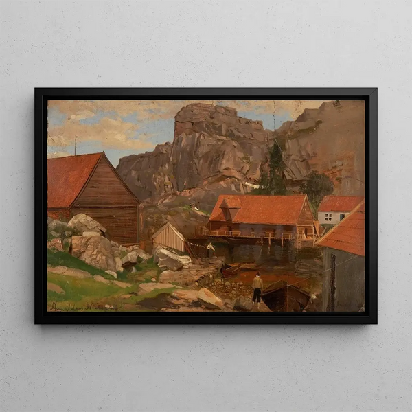 Solsvik Bergen - Amaldus Nielsen — framed artwork on a wall