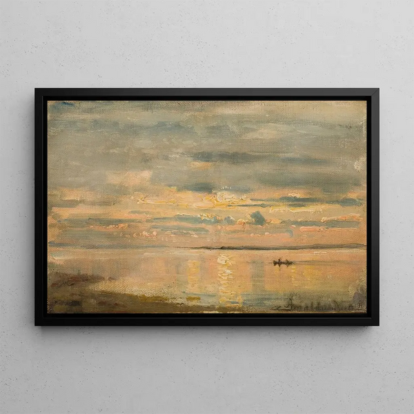 Summer evening at Hvaler - Amaldus Nielsen — framed artwork on a wall