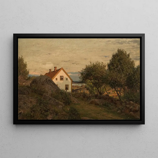 Summer Evening at Hvaler - Amaldus Nielsen — framed artwork on a wall
