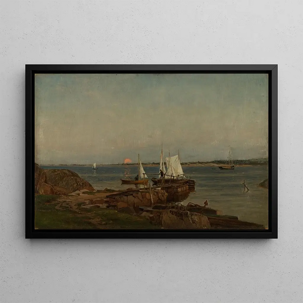 Summer Night at Hvaler - Amaldus Nielsen — framed artwork on a wall