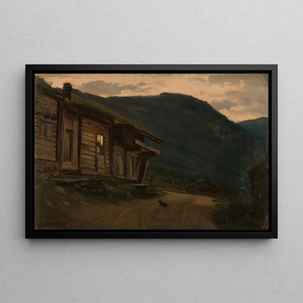 Summer Night in Setesdal - Amaldus Nielsen — framed artwork on a wall
