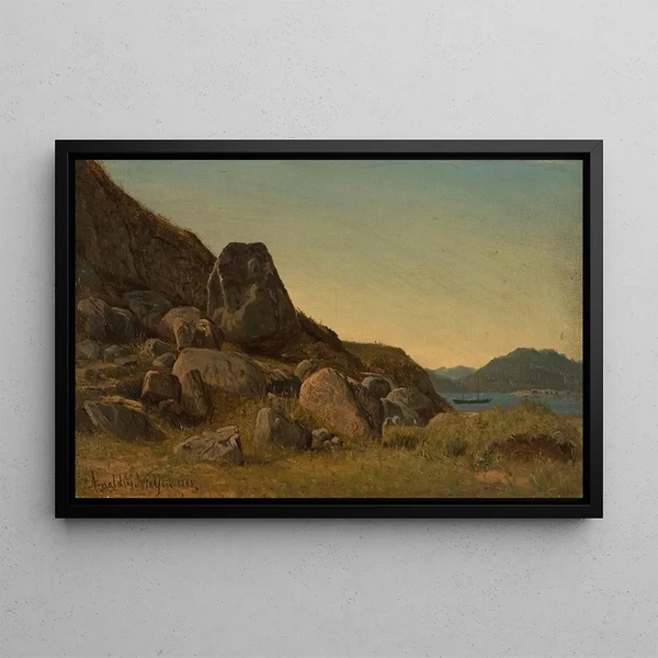 Landscape of Sørlandet - Amaldus Nielsen — framed artwork on a wall
