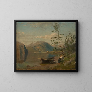 Beach at Hardanger - Amaldus Nielsen — framed artwork on a wall