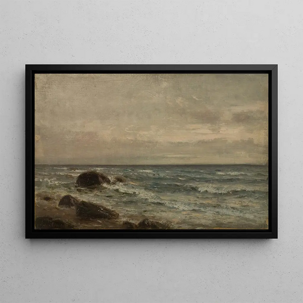 Coastal Landscape Painting Jren - Amaldus Nielsen — framed artwork on a wall