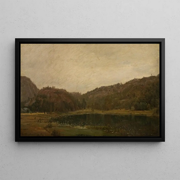 Pond near Rlland Mandal - Amaldus Nielsen — framed artwork on a wall
