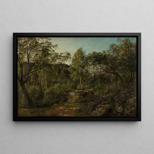 Ulvegildeskogen, Mandal - Amaldus Nielsen — framed artwork on a wall