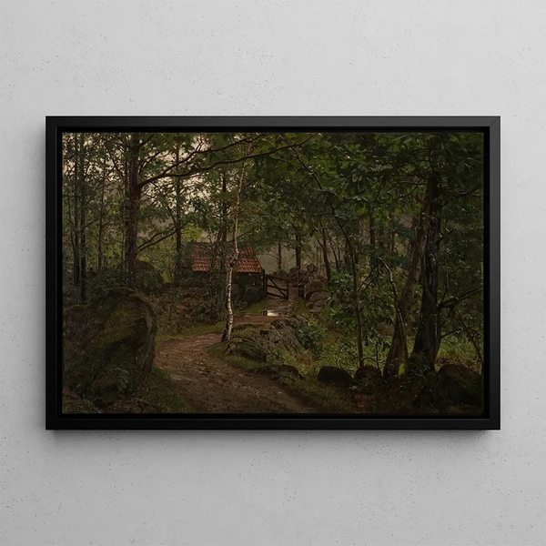 Under the Trees Hoven near Mandal - Amaldus Nielsen — framed artwork on a wall