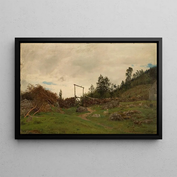 Landscape Painting of Hardanger - Amaldus Nielsen — framed artwork on a wall