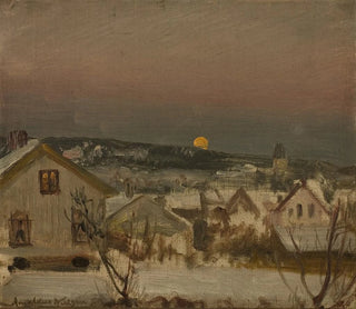 Winter evening seen from the workshop window - Amaldus Nielsen — artwork view