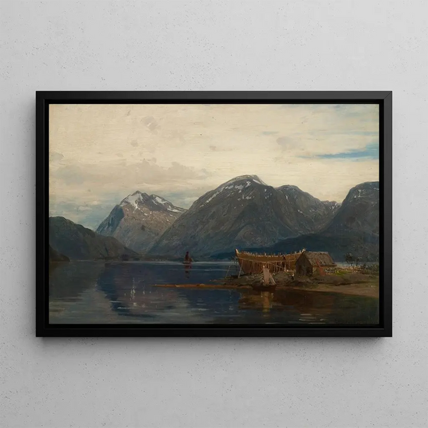 View of Hardanger - Amaldus Nielsen — framed artwork on a wall