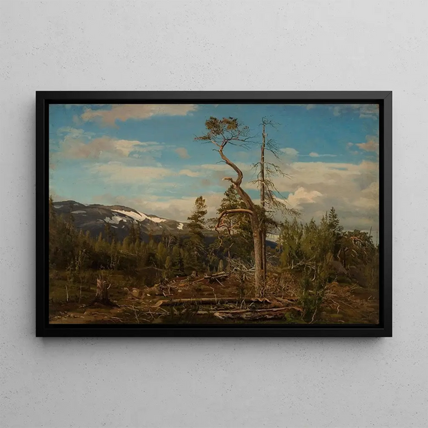 Winter in Setesdal - Amaldus Nielsen — framed artwork on a wall