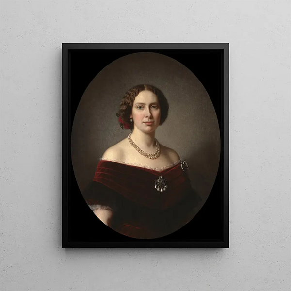 Lovisa 1828-1871 Princess of the Netherlands, Queen of Sweden and Norway - Amalia Lindegren — framed artwork on a wall