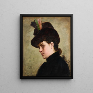 Portrait Painting of a Woman - Amanda Sidwall — framed artwork on a wall