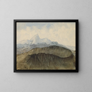 an volcano in Auvergne - Amantine Aurore Lucile Dupin — framed artwork on a wall