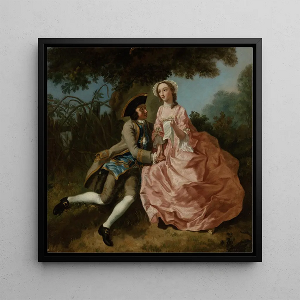 Lovers in a landscape - Pieter Jan van Reysschoot — framed artwork on a wall