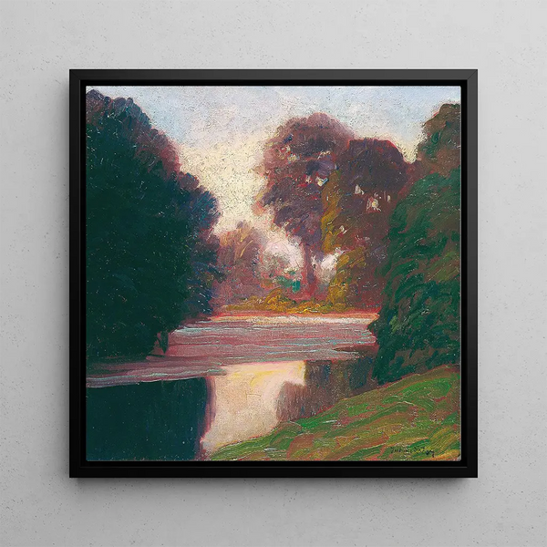 Ambiance du soir au ruisseau - Julius Exter — framed artwork on a wall