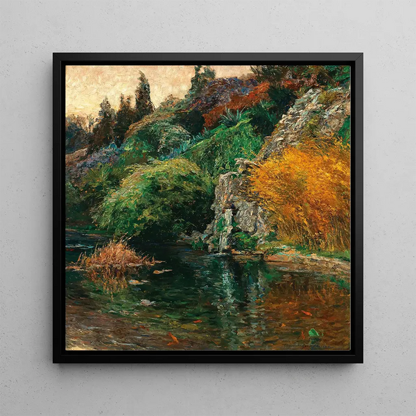 Evening ambiance painting, park motif of S. K. H. Archduke Joseph in Fiume - Olga Wisinger-Florian — wall display of the artwork