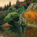 Evening ambiance painting, park motif of S. K. H. Archduke Joseph in Fiume - Olga Wisinger-Florian — displayed in an interior