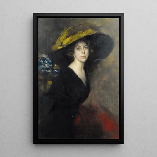 Portrait of a woman - Ambrogio Antonio Alciati — framed artwork on a wall