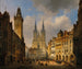 Prague painting, the old market with the Church of Our Lady before Týn in the distance - Ambros Ivo Vermeersch — artwork view