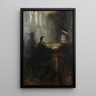 Reproduction of the painting Monsieur Marcel Dupré at Notre-Dame's organ - Ambrose McEvoy
