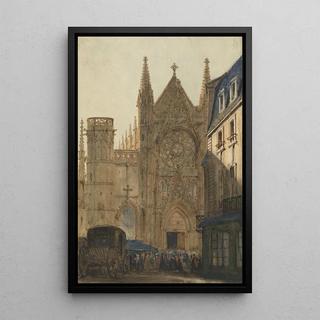 La cathédrale Saint-Pierre de Caen - Ambrose Poynter — framed artwork on a wall