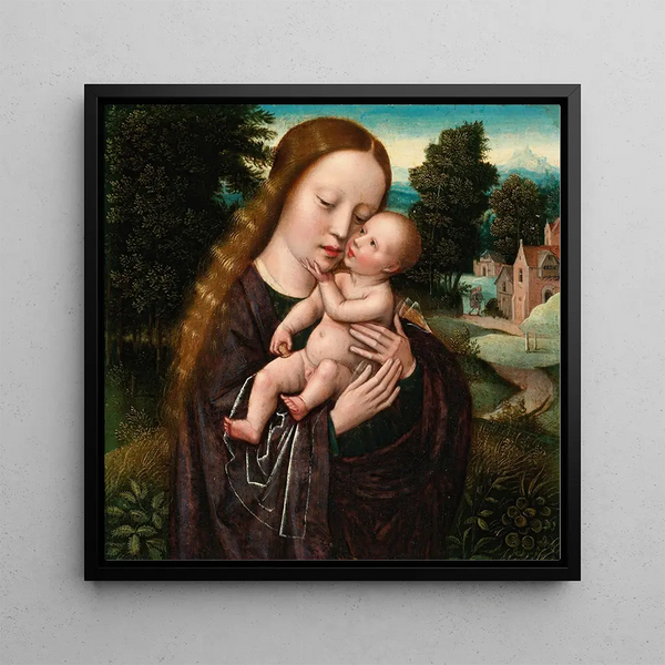 Madonna and Child - Ambrosius Benson — framed artwork on a wall