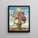 Bouquet of flowers on a ledge - Ambrosius Bosschaert the Elder — framed artwork on a wall