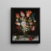 Flowers in a Glass - Ambrosius Bosschaert the Elder — framed artwork on a wall