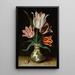 a Still Life of Four Tulips in a WanLi Porcelain Vase - Ambrosius Bosschaert the Elder — framed artwork on a wall