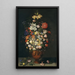 Still life with a vase of flowers - Ambrosius Bosschaert the Elder — framed artwork on a wall