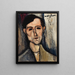 a man - Amedeo Modigliani — framed artwork on a wall