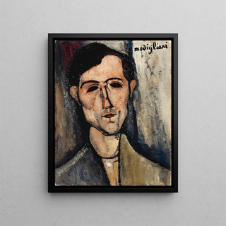 a man - Amedeo Modigliani — framed artwork on a wall