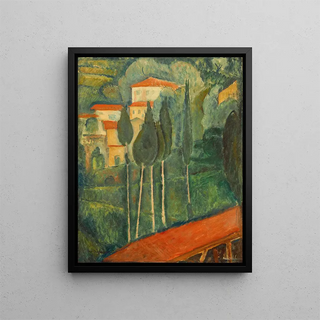 Landscape in the South - Amedeo Modigliani — framed artwork on a wall