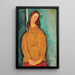 Portrait Painting of Jeanne Hébuterne - Amedeo Modigliani — framed artwork on a wall