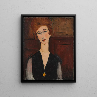 Portrait of a Woman - Amedeo Modigliani — framed artwork on a wall